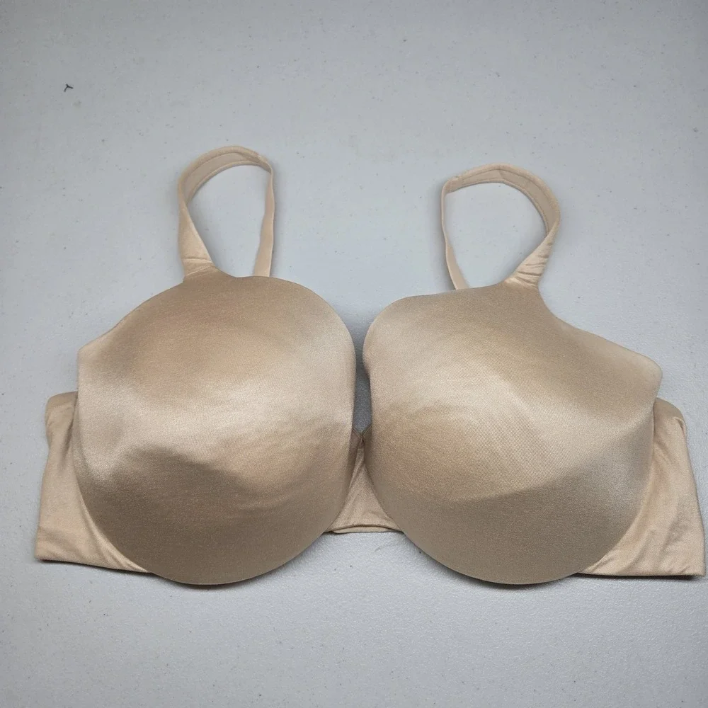 Catherines Women Bra 48DD Beige T Shirt Wireless Strap Adjustable